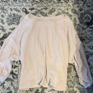 We The Free Soft Pink Waffle Knit Top